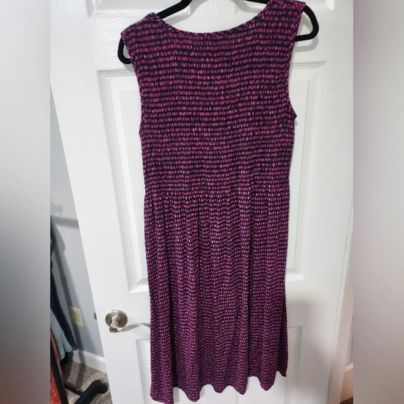 Kohl's Croft & Barrow Navy Color Dash Print Challis Midi Dress in PXL - Picture 8 of 9